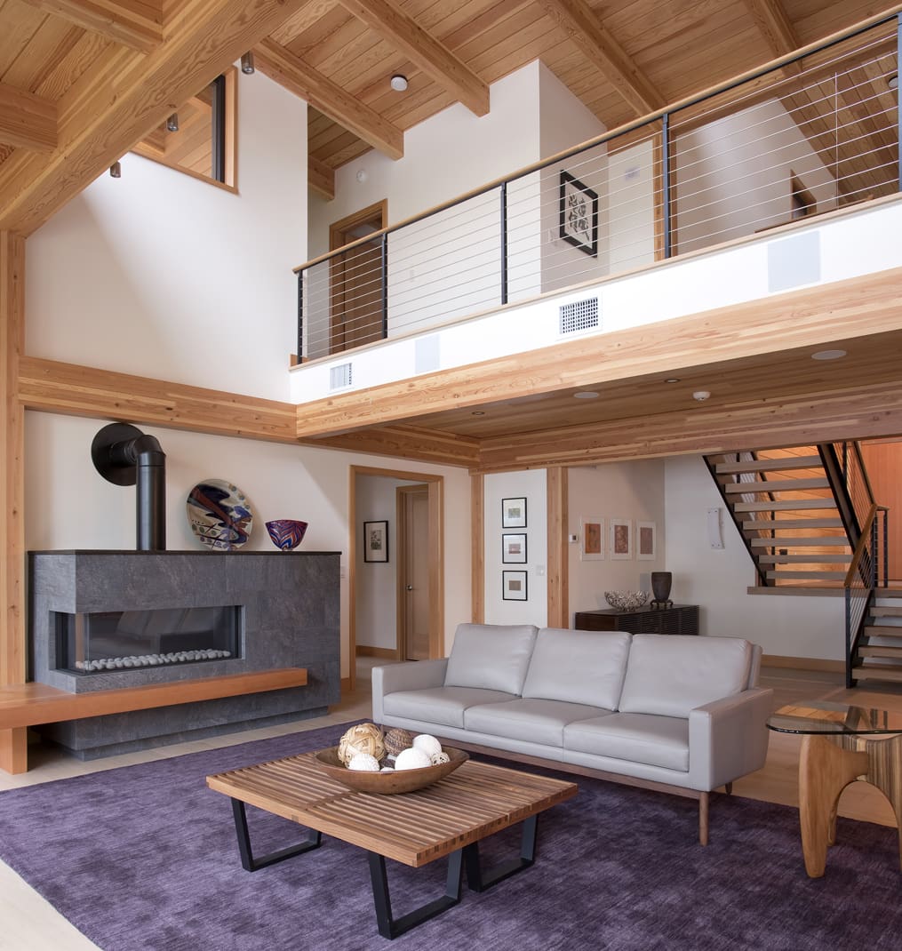 Modern living room and loft space