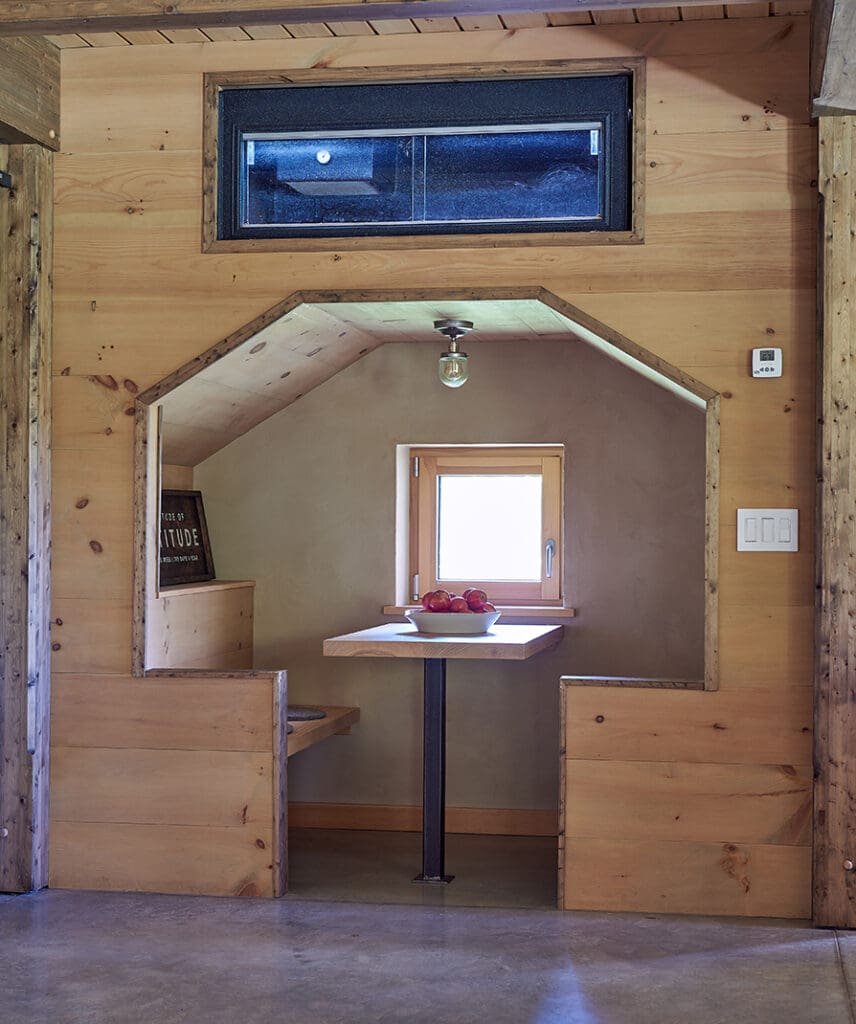 Wood paneled breakfast nook