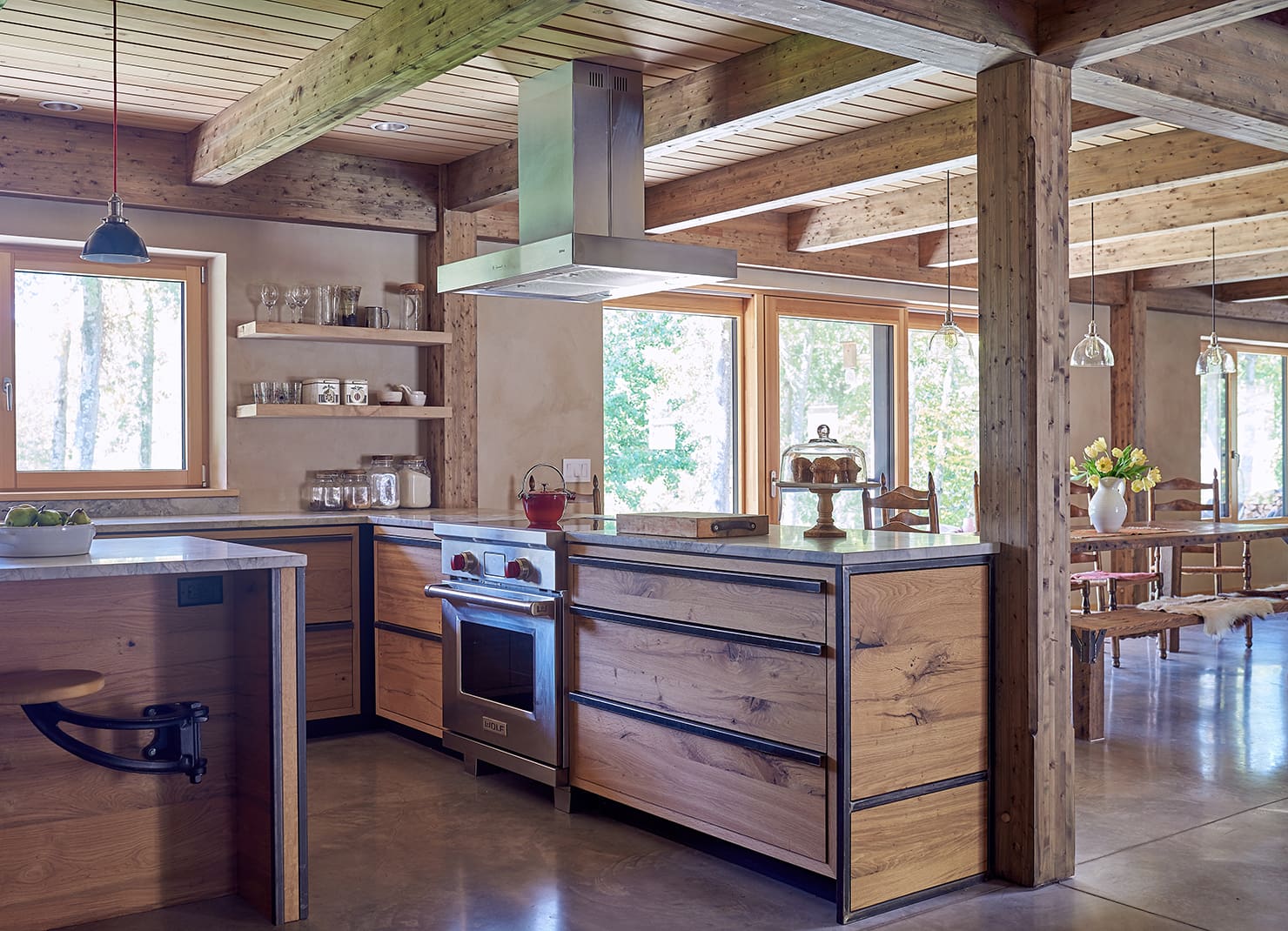 A rustic kitchen