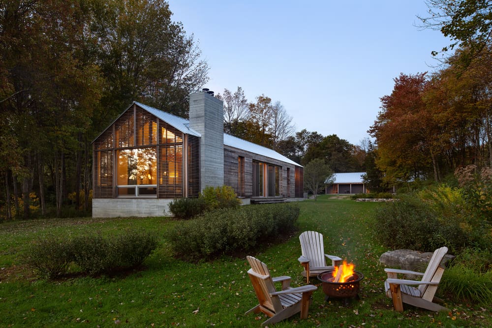 Home on sloped landscape