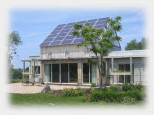 Home with photovoltaic array