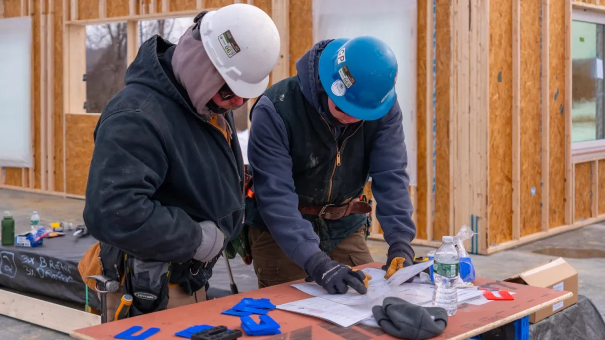 Bensonwood team supporting a general contractor on location