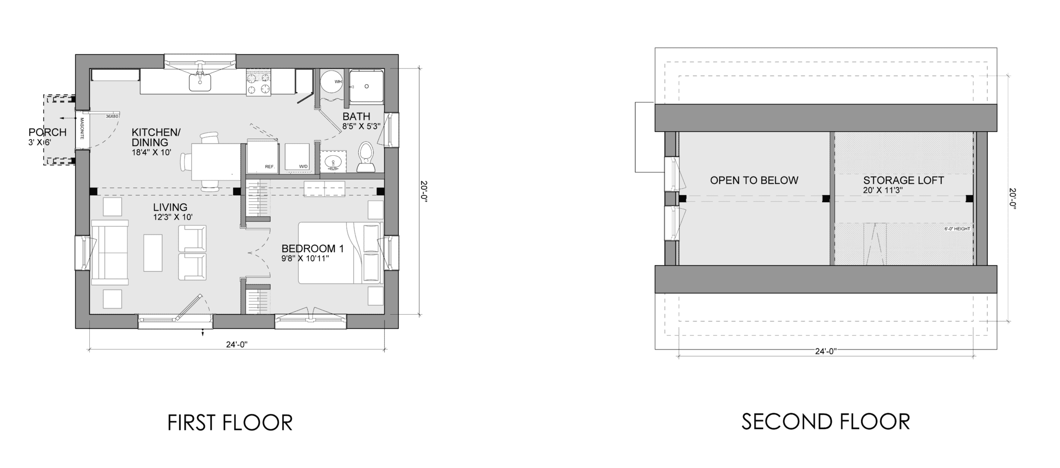 Bensonwood and Unity Homes Nano Liten floor plan.