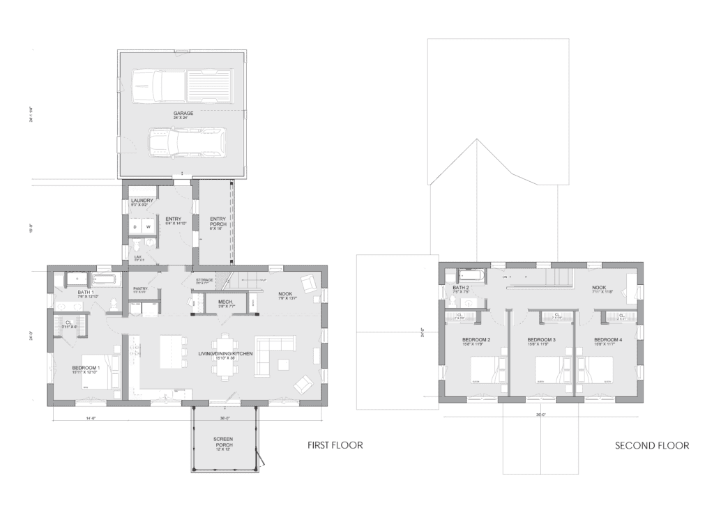 Bensonwood and Unity Homes Varm Eda floor plans.