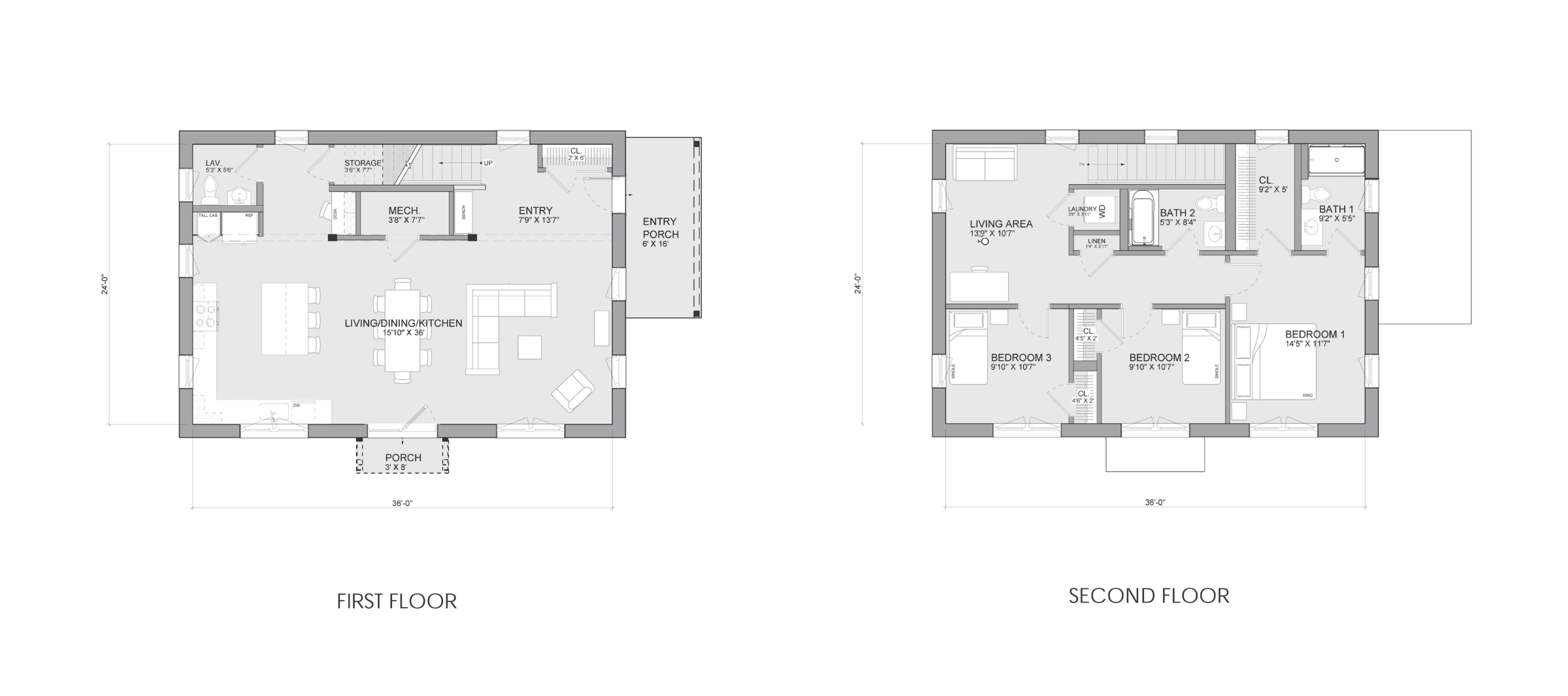 Bensonwood and Unity Homes Varm Gavle floor plans.