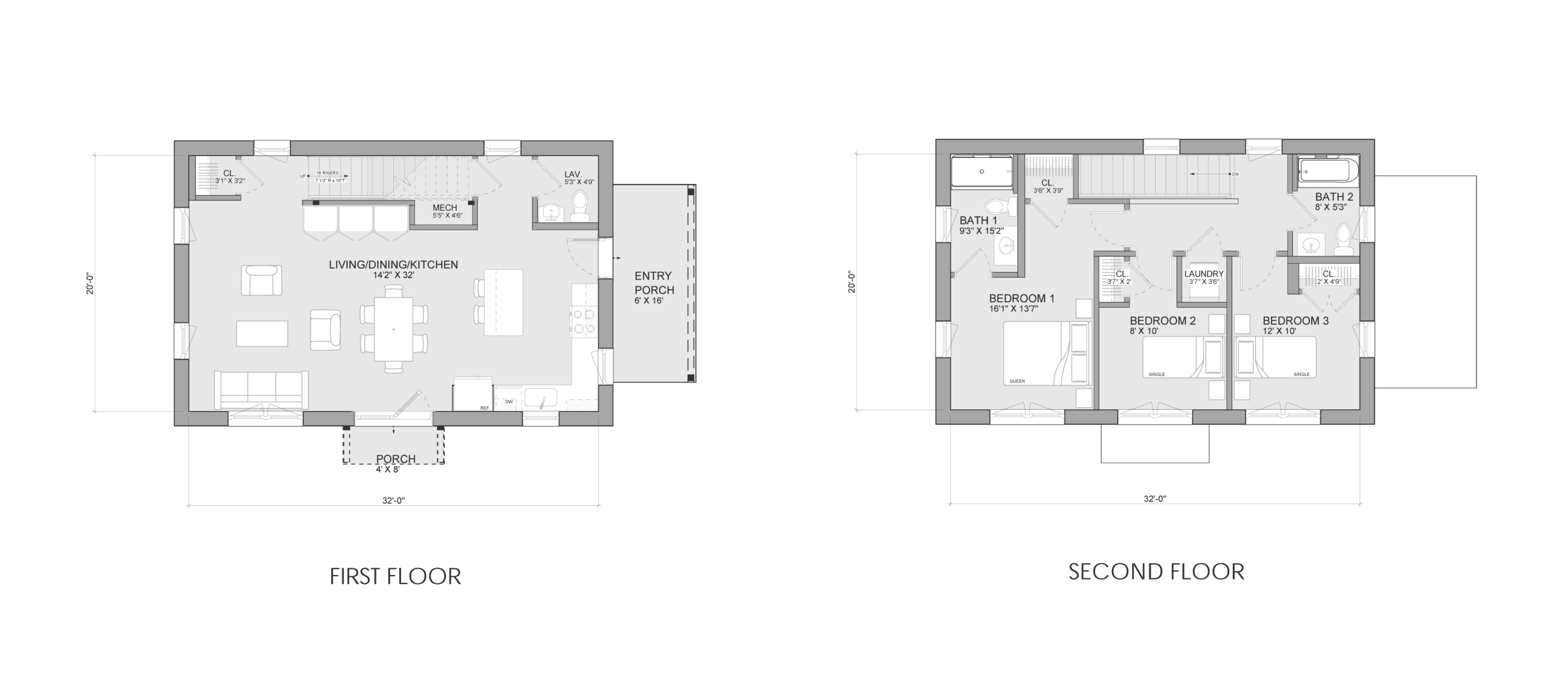 Bensonwood and Unity homes Varm Granna floor plans.