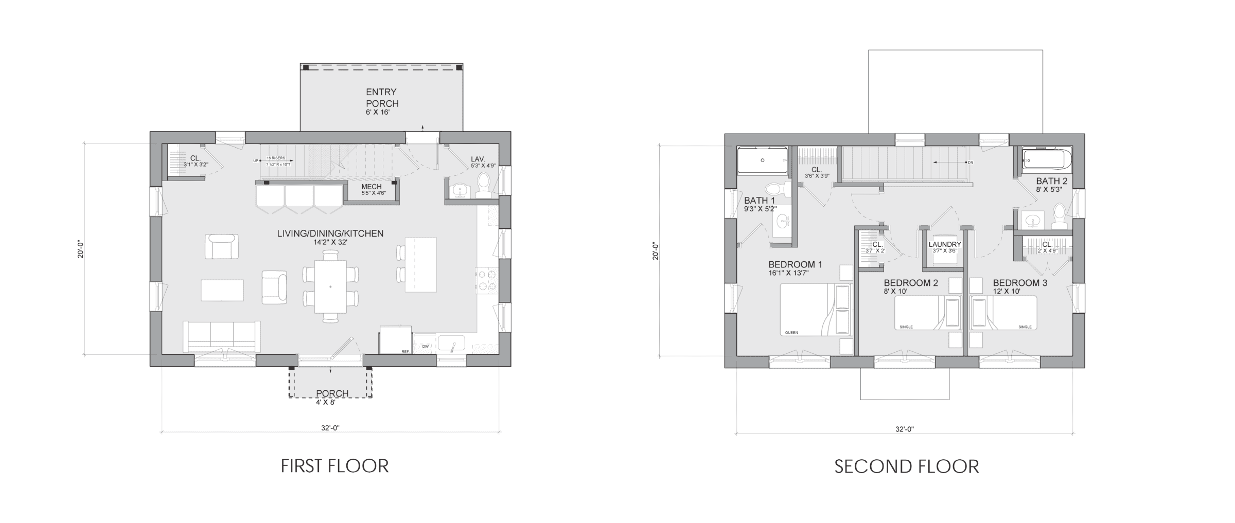 Bensonwood and Unity Homes Varm Rammen floor plans.