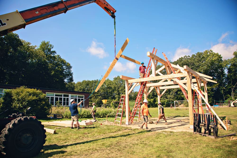 Timber Frame Raising in Walpole